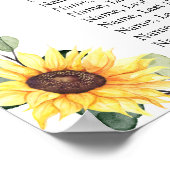 Zonnebloemen Eucalyptus 14 Tabellen ZITPLAATS Poster (Hoek)