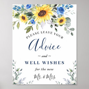 Zonnebloemen Eucalyptus Advice & Wishes Weddenscha Poster