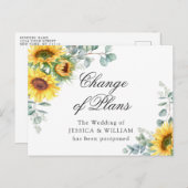 Zonnebloemen Eucalyptus Chic Wedding Change of Pla Briefkaart (Voorkant / Achterkant)