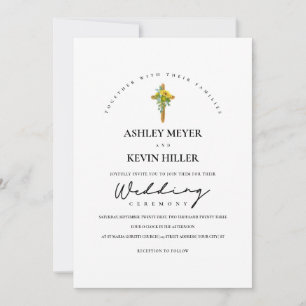 Zonnebloemen & Eucalyptus Foliage Hout Wedding Kaart