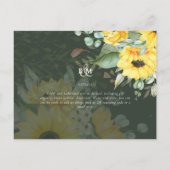 Zonnebloemen Eucalyptus Greenery Boho Wedding Briefkaart (Achterkant)