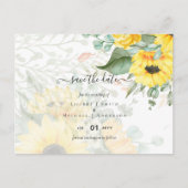 Zonnebloemen Eucalyptus Greenery Boho Wedding Briefkaart (Voorkant)