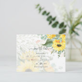 Zonnebloemen Eucalyptus Greenery Boho Wedding Briefkaart (Staand voorkant)