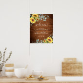 Zonnebloemen Eucalyptus Rustic Weddenschap Welkoms Poster (Keuken)