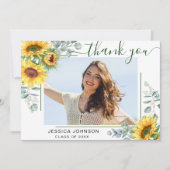 Zonnebloemen Eucalyptus Rustiek FOTO Afstuderen Bedankkaart (Voorkant)