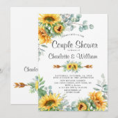 Zonnebloemen Eucalyptus Waterverf Couple Shower Kaart (Voorkant / Achterkant)