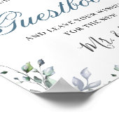 Zonnebloemen Eucalyptus Weddenschap Ons Guestbook Poster (Hoek)