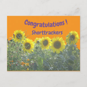 Zonnebloemen Felicitaties Klant. Tekst Ansichtkaar Briefkaart
