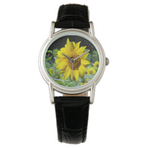 Zonnebloemen Field & Zonnebloem Vrouwen eWatch Horloge