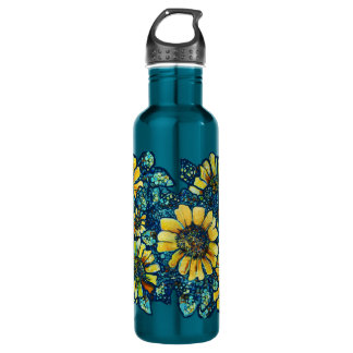 Zonnebloemen, Floral Art (24 oz) Waterfles