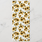 Zonnebloemen Floral Weddenschap Menu (Achterkant)