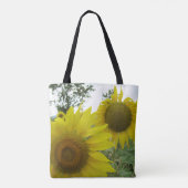 Zonnebloemen Foto Aangepaste All-Over-Print Canvas Tote Bag (Achterkant)