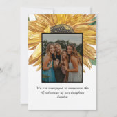 Zonnebloemen foto lijst Modern rustiek afstuderen Aankondiging (Achterkant)
