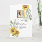  Zonnebloemen Foto Order of Service Uitvaart Programma (Voorkant)