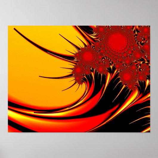 Zonnebloemen, fractale kunst poster (Voorkant)