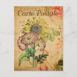  zonnebloemen, Franse bloemen Briefkaart