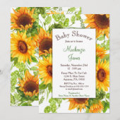 Zonnebloemen Geel Baby shower Kaart (Voorkant / Achterkant)