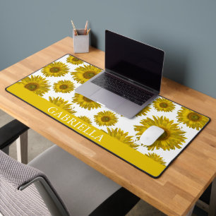Zonnebloemen, geel bureaumat