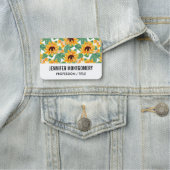 zonnebloemen Geel en groen patroon Naamplaatje (In situ)