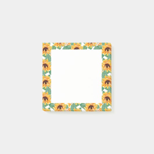  zonnebloemen Geel en groen patroon Post-it® Notes (Voorkant)
