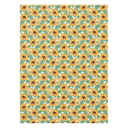 zonnebloemen Geel en groen patroon Tafelkleed (Voorkant)