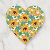 zonnebloemen Geel & Groen Patroon Dank u Bedankjes Labels (Achterkant)