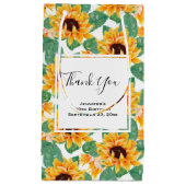 zonnebloemen Geel & Groen Patroon Dank u Klein Cadeauzakje (Voorkant)