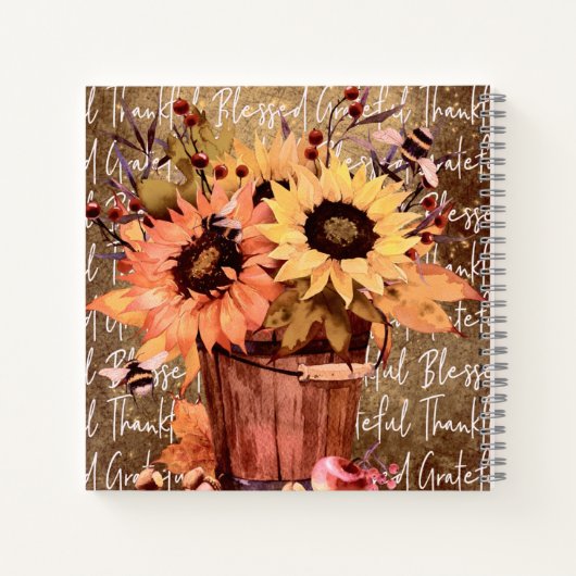 Zonnebloemen - Geheugendankbaarheid Notitieboek (Achterkant)