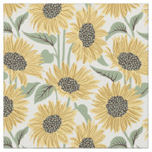 Zonnebloemen / gele bloem / salie bladeren