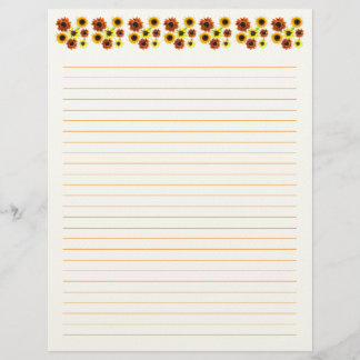 Zonnebloemen Gelinieerd Briefpapier Briefhoofd