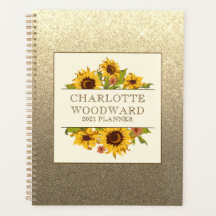 Zonnebloemen gepersonaliseerd 2021 planner