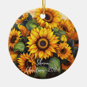 Zonnebloemen gepersonaliseerd Ornament