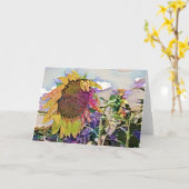 Zonnebloemen, geschilderd, art Kaart (Gele Bloem)