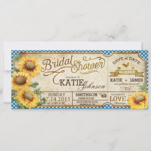 Zonnebloemen Gingham Country Picnic Vrijgezellenfe Kaart