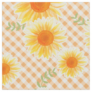 Zonnebloemen Gingham Stof