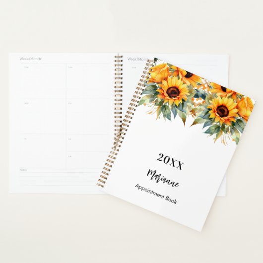 Zonnebloemen groen naam 2024 planner (Display)