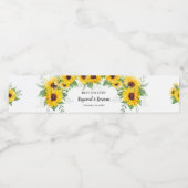 Zonnebloemen Groene Bruidsdouche Huwelijk Waterfles Etiket (Enkel label)