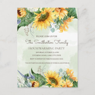 Zonnebloemen Groene Landelijke Huis Verwarmingsfee Briefkaart