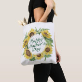 Zonnebloemen Happy Moederdag Floral Canvas tas (Dichtbij)