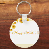 Zonnebloemen Happy Moederdag Floral Greeting Sleutelhanger (Voorkant)