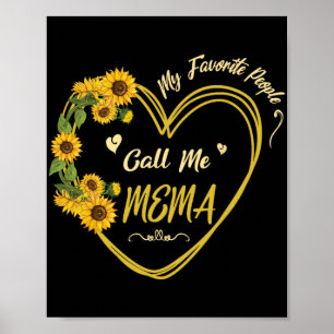Zonnebloemen hart gelukkig mijn favoriete mensen n poster
