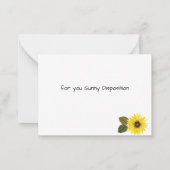 Zonnebloemen Hartelijk dank Notitiekaartje (Achterkant)