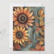 Zonnebloemen Herfst Autumn Leaves Mixed Media