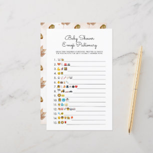 Zonnebloemen Herfst Baby shower Emoji Papier Blad