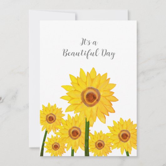 Zonnebloemen Het is een prachtige Dag Kaart op zat (Voorkant)