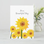 Zonnebloemen Het is een prachtige Dag Kaart op zat (Staand voorkant)