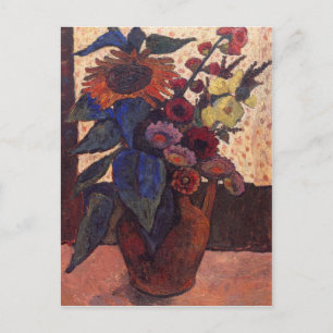 zonnebloemen, hollyhocks en Georgia van Modersohn Briefkaart