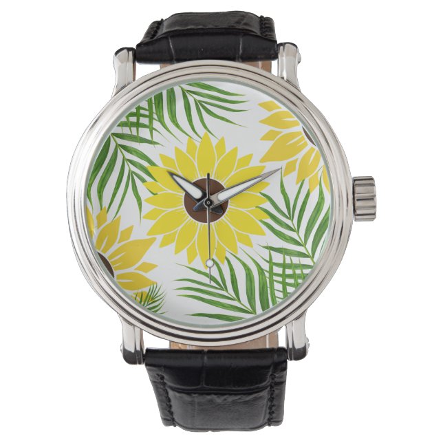 zonnebloemen horloge (Voorkant)