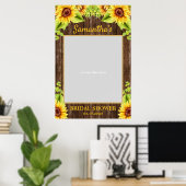 Zonnebloemen houten zomer foto prop booth poster (Thuiskantoor)