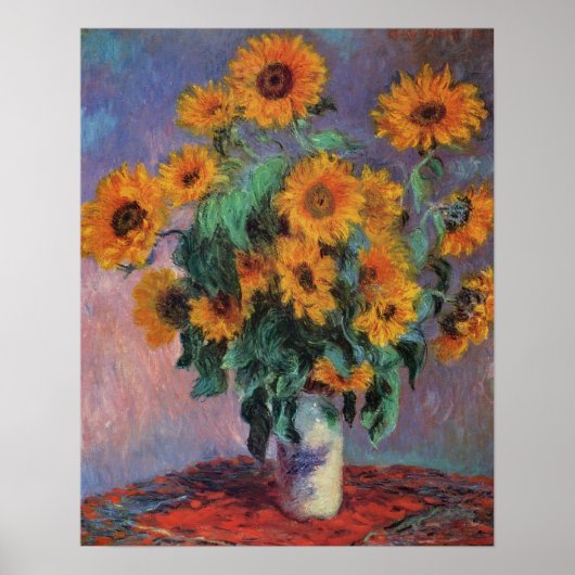 Zonnebloemen Impressionisme Poster (Voorkant)